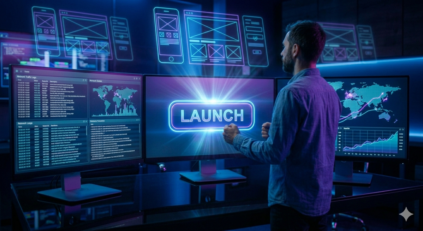 Lancamento de produto digital com monitoramento em tempo real